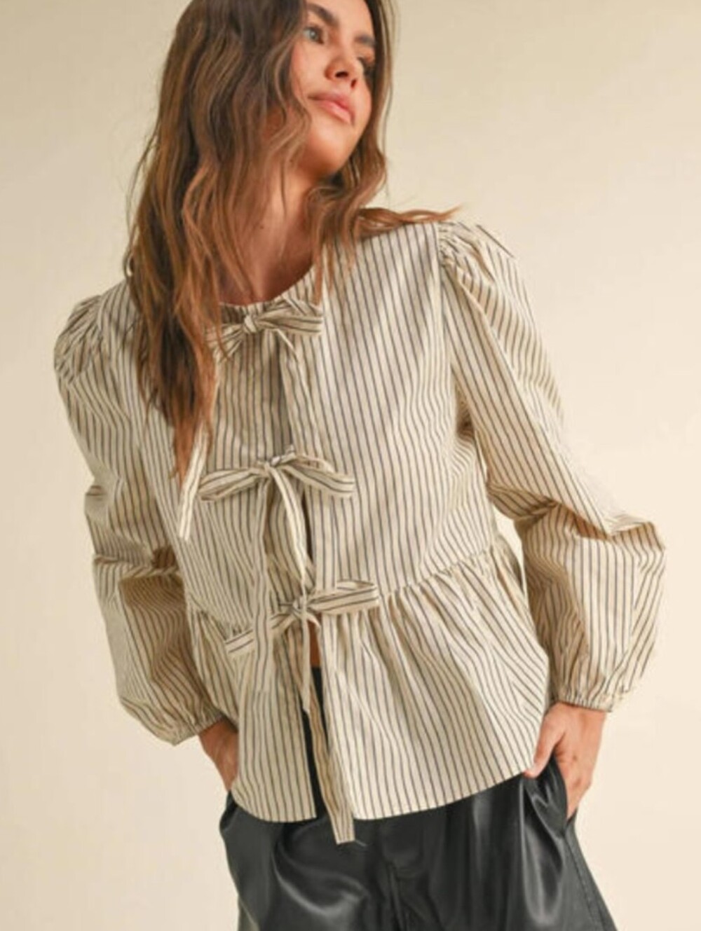 Miou Muse Tie Front Shirt - Small NWOT